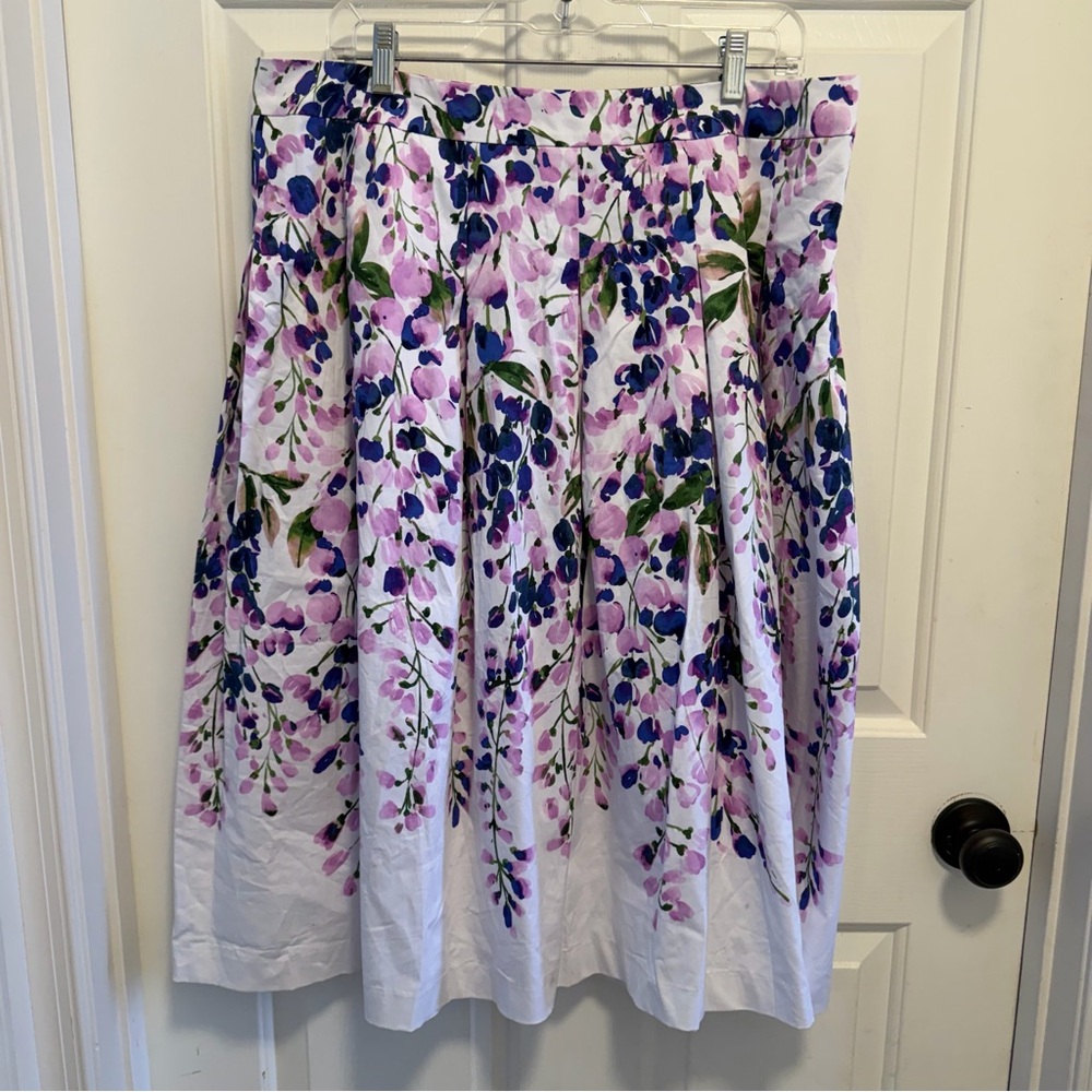 Talbots Wisteria Print Full Midi Skirt Size 16 - Picture 3 of 5